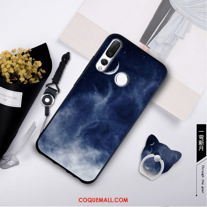 Étui Huawei P Smart+ 2019 Fluide Doux Ornements Suspendus Vert, Coque Huawei P Smart+ 2019 Tempérer Silicone