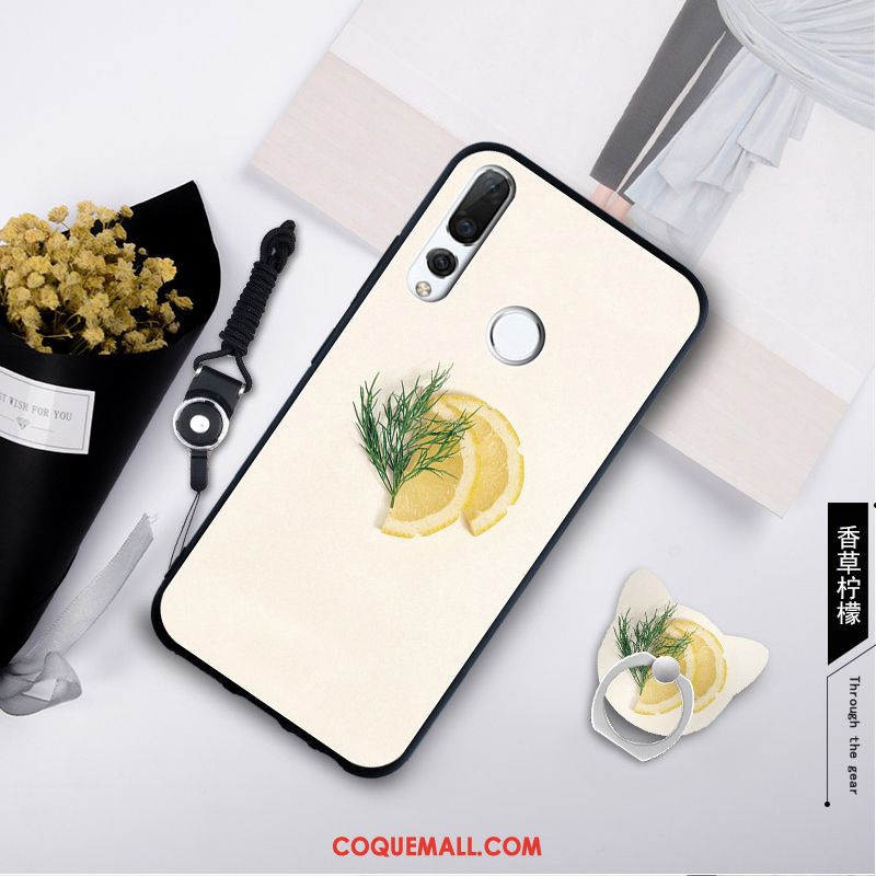 Étui Huawei P Smart+ 2019 Fluide Doux Ornements Suspendus Vert, Coque Huawei P Smart+ 2019 Tempérer Silicone