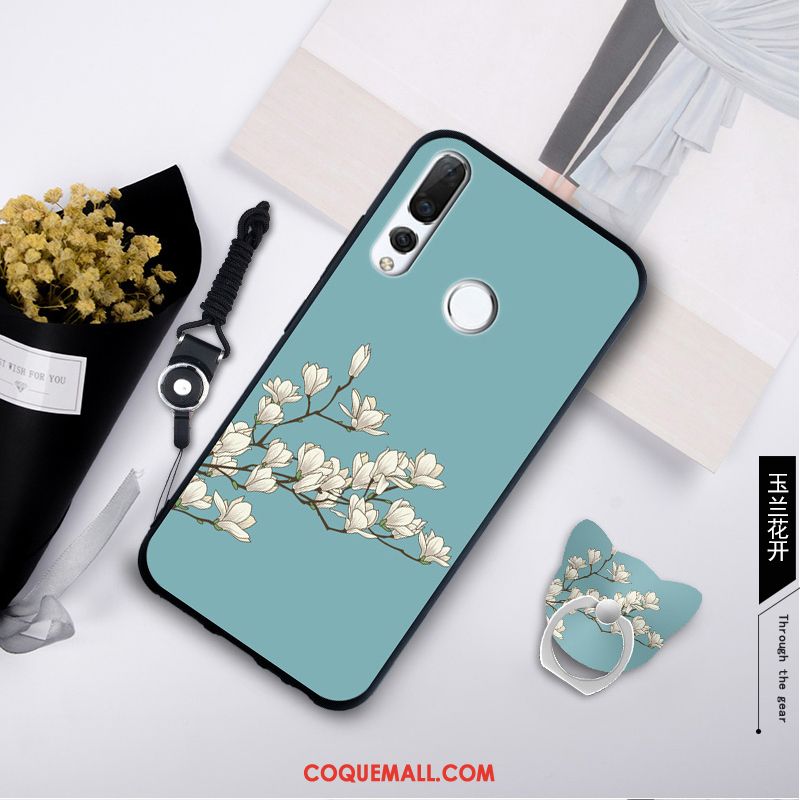 Étui Huawei P Smart+ 2019 Fluide Doux Ornements Suspendus Vert, Coque Huawei P Smart+ 2019 Tempérer Silicone