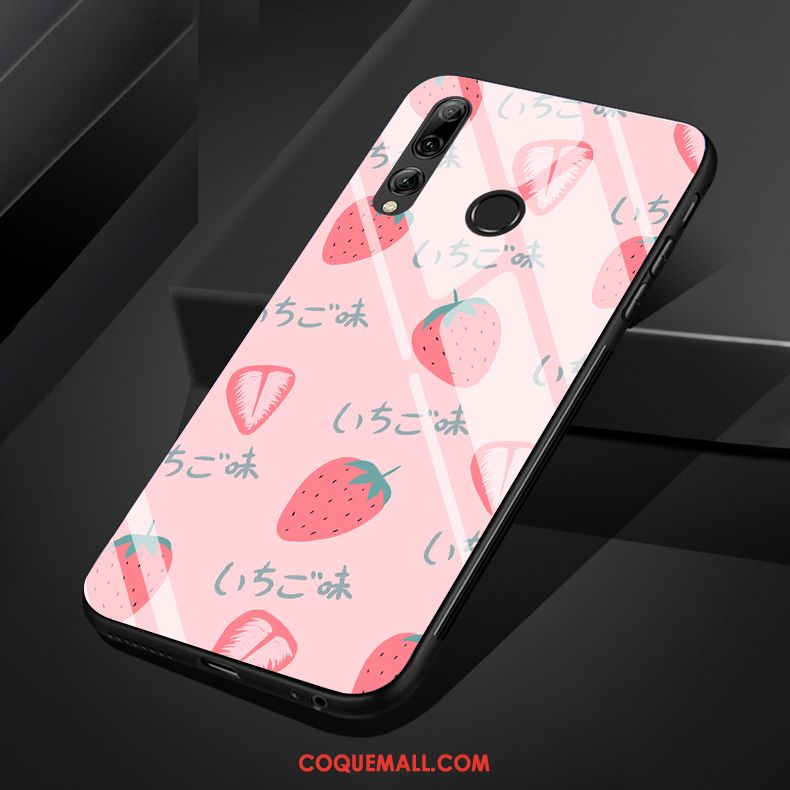 Étui Huawei P Smart+ 2019 Fruit Rose Verre, Coque Huawei P Smart+ 2019 Simple Frais