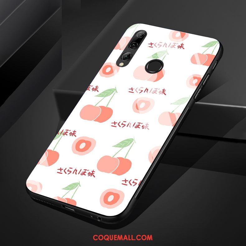 Étui Huawei P Smart+ 2019 Fruit Rose Verre, Coque Huawei P Smart+ 2019 Simple Frais