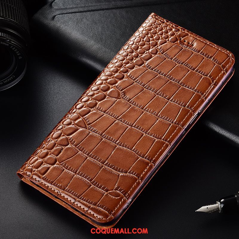 Étui Huawei P Smart 2019 Incassable Clamshell Protection, Coque Huawei P Smart 2019 Rouge Crocodile