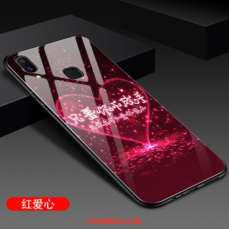 Étui Huawei P Smart 2019 Noir Miroir Net Rouge, Coque Huawei P Smart 2019 Fluide Doux Protection