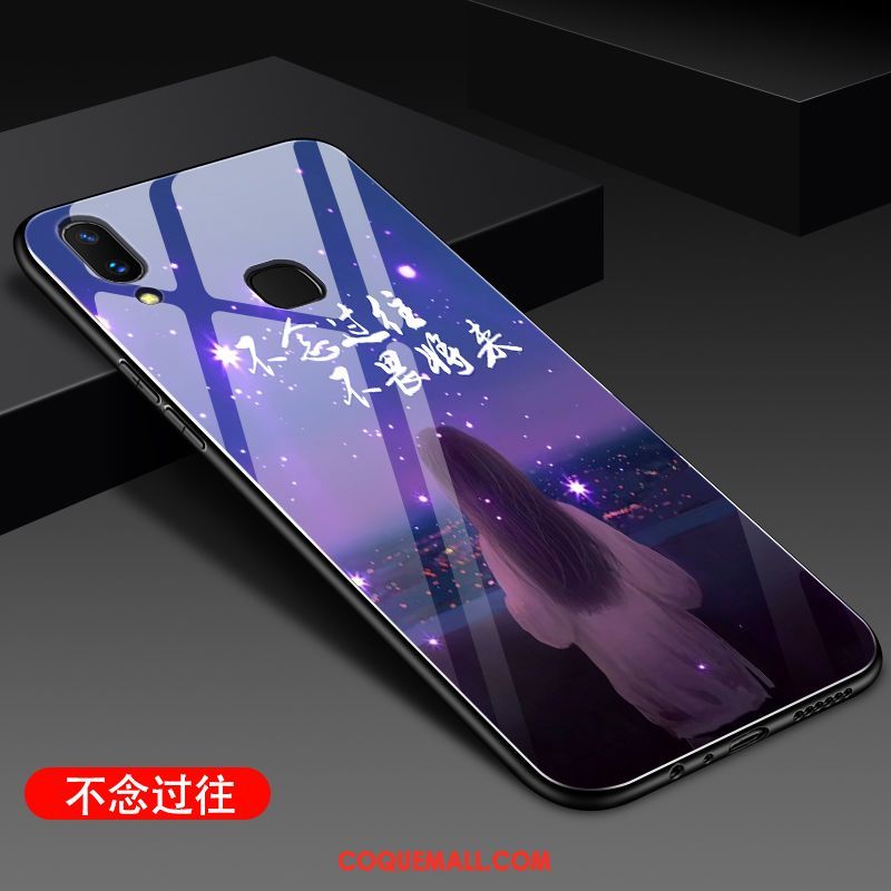 Étui Huawei P Smart 2019 Noir Miroir Net Rouge, Coque Huawei P Smart 2019 Fluide Doux Protection