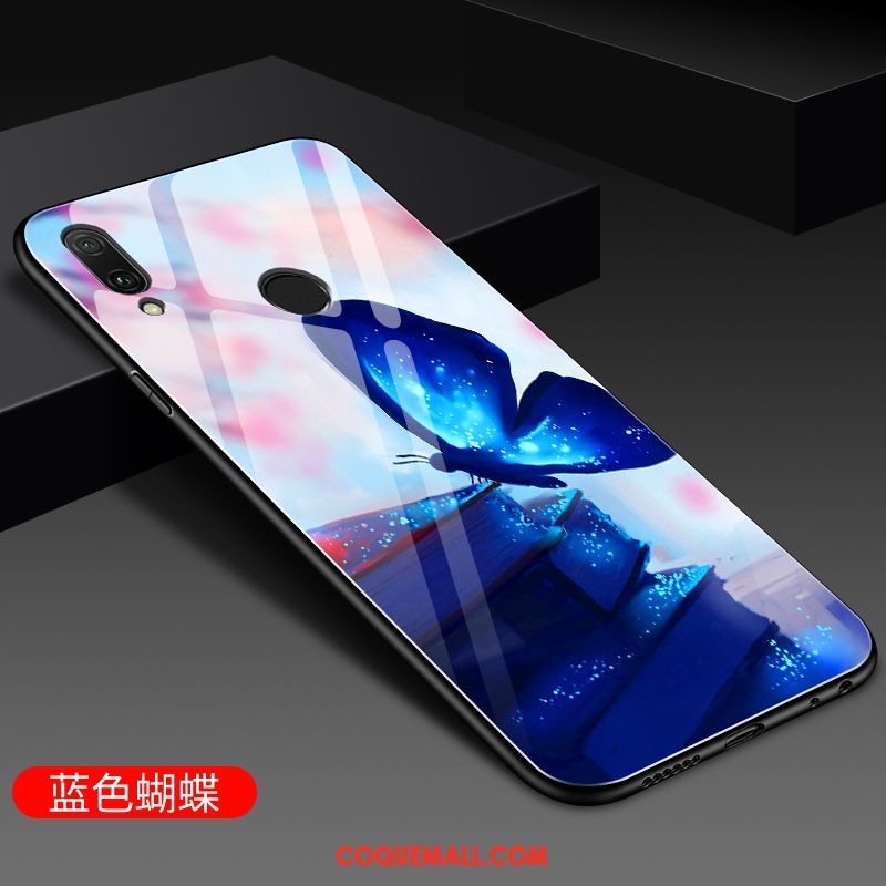 Étui Huawei P Smart 2019 Noir Miroir Net Rouge, Coque Huawei P Smart 2019 Fluide Doux Protection