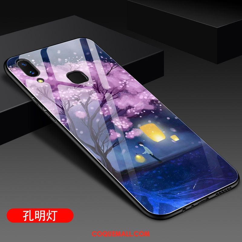 Étui Huawei P Smart 2019 Noir Miroir Net Rouge, Coque Huawei P Smart 2019 Fluide Doux Protection