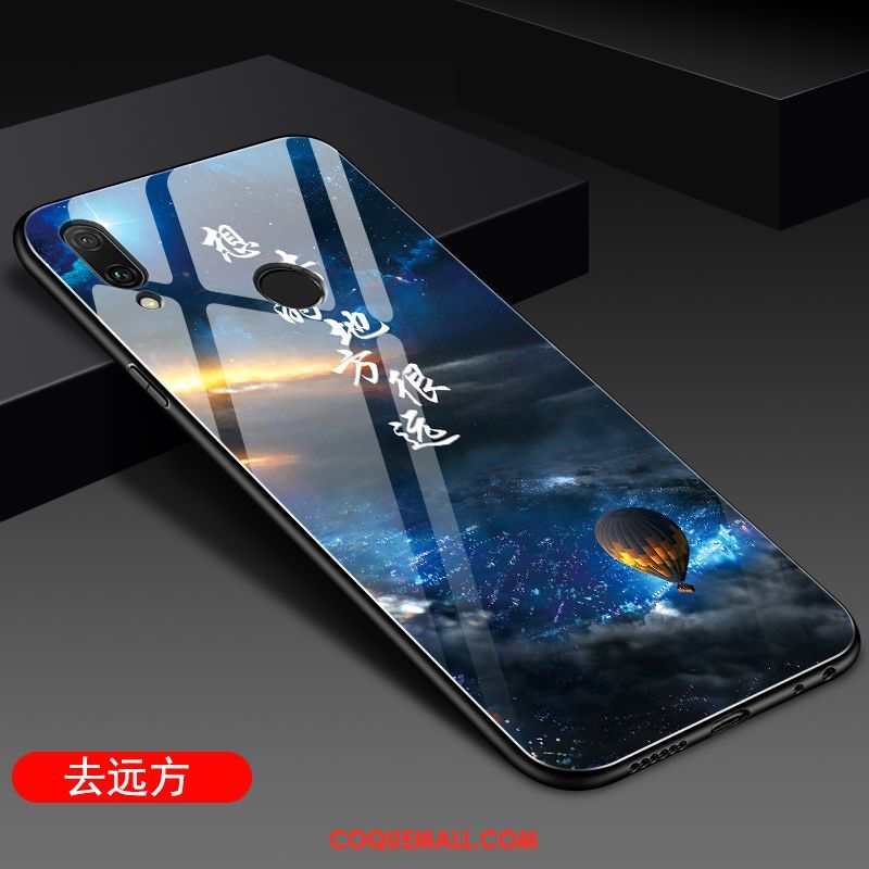 Étui Huawei P Smart 2019 Noir Miroir Net Rouge, Coque Huawei P Smart 2019 Fluide Doux Protection