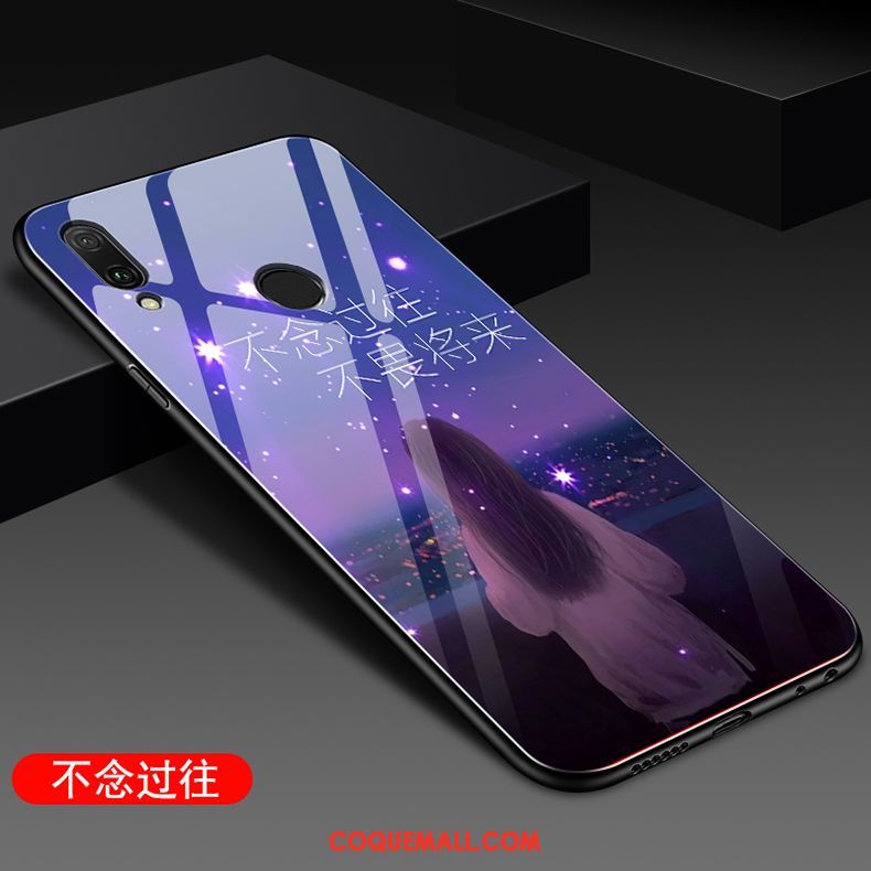 Étui Huawei P Smart 2019 Noir Miroir Net Rouge, Coque Huawei P Smart 2019 Fluide Doux Protection