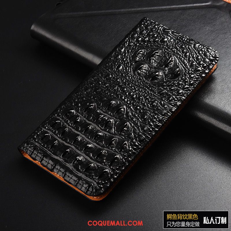 Étui Huawei P Smart+ 2019 Noir Téléphone Portable Crocodile, Coque Huawei P Smart+ 2019 Tout Compris En Cuir