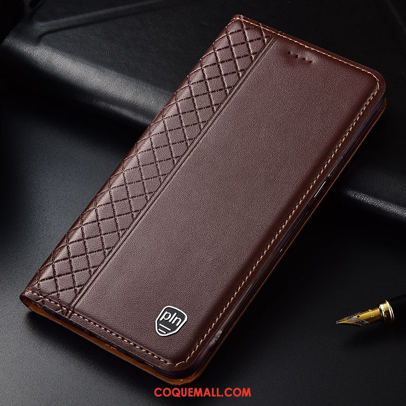 Étui Huawei P Smart+ 2019 Plaid Tout Compris Téléphone Portable, Coque Huawei P Smart+ 2019 En Cuir Cuir Véritable