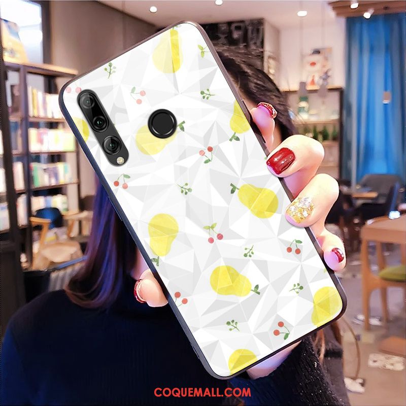 Étui Huawei P Smart+ 2019 Silicone Marque De Tendance Modèle Fleurie, Coque Huawei P Smart+ 2019 Téléphone Portable Jaune