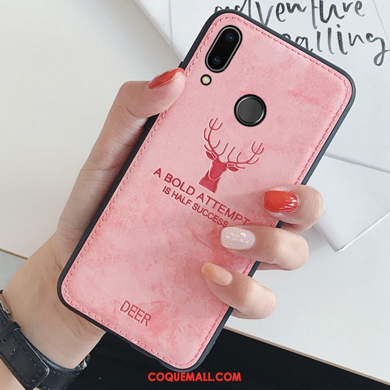 Étui Huawei P Smart 2019 Simple Créatif Rose, Coque Huawei P Smart 2019 Incassable Protection