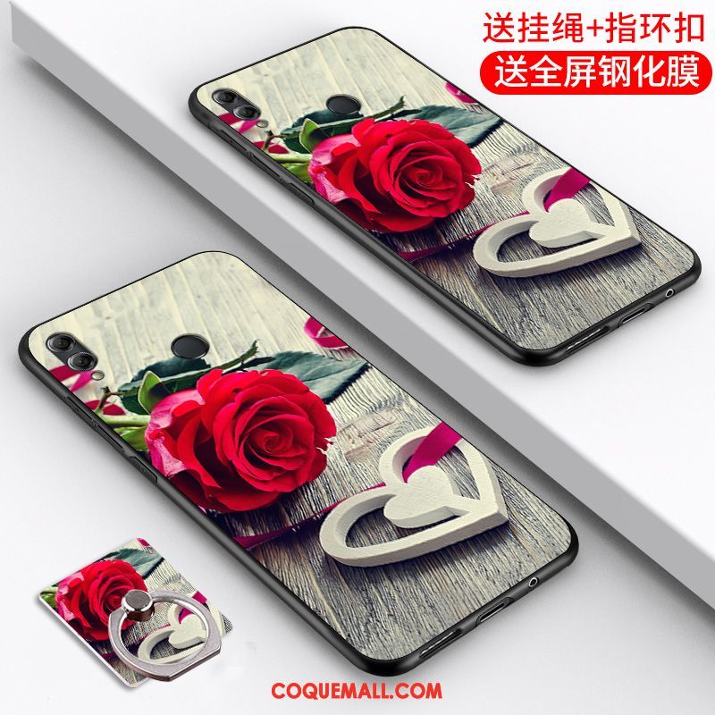 Étui Huawei P Smart 2019 Tout Compris Incassable Silicone, Coque Huawei P Smart 2019 Rouge Jeunesse