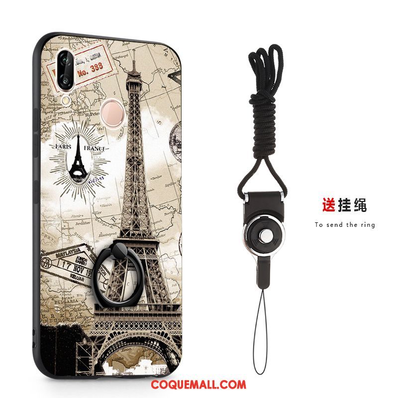 Étui Huawei P Smart 2019 Téléphone Portable Anneau Gris, Coque Huawei P Smart 2019 Jeunesse Support