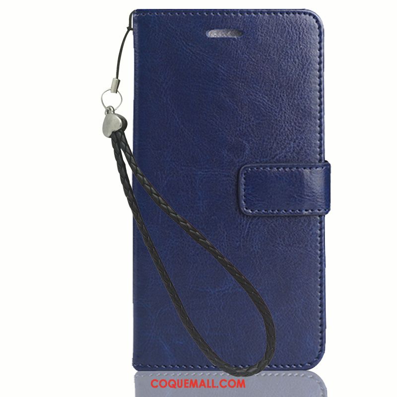 Étui Huawei P Smart+ 2019 Téléphone Portable En Cuir Bleu, Coque Huawei P Smart+ 2019 Portefeuille Protection