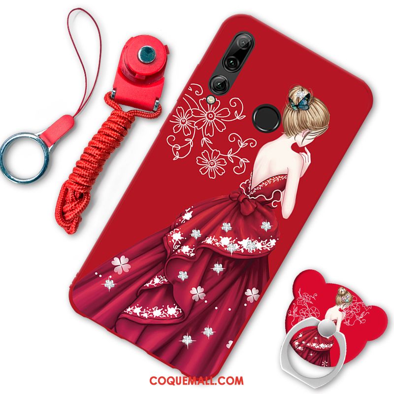 Étui Huawei P Smart+ 2019 Téléphone Portable Rouge Anneau, Coque Huawei P Smart+ 2019 Ornements Suspendus