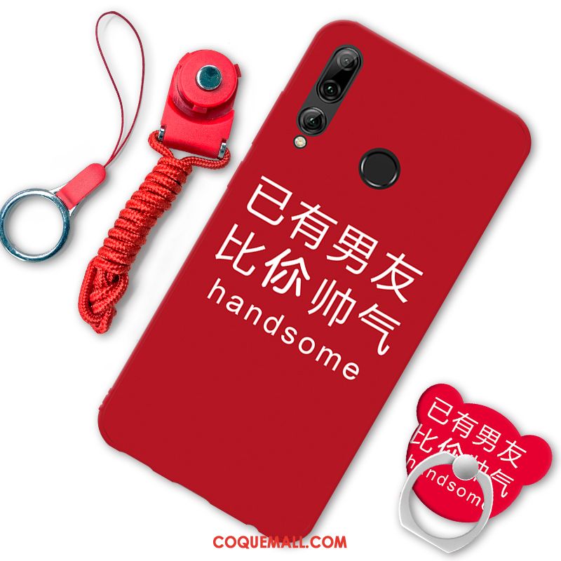 Étui Huawei P Smart+ 2019 Téléphone Portable Rouge Anneau, Coque Huawei P Smart+ 2019 Ornements Suspendus