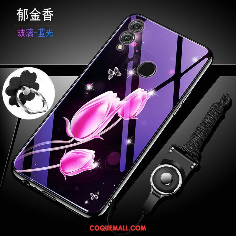 Étui Huawei P Smart 2019 Verre Bleu Téléphone Portable, Coque Huawei P Smart 2019 Fluide Doux Incassable