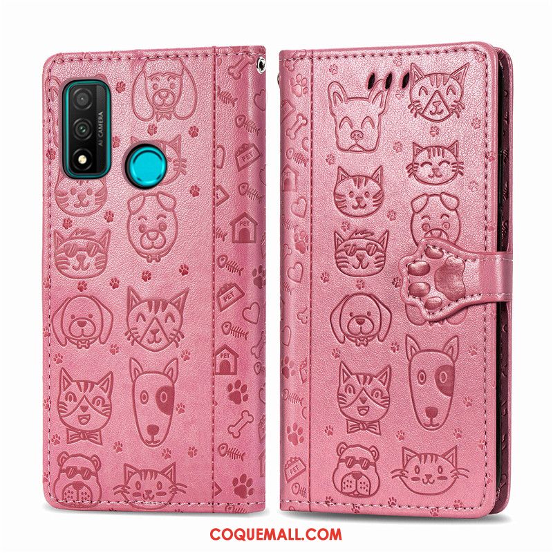 Étui Huawei P Smart 2020 En Cuir Gaufrage Protection, Coque Huawei P Smart 2020 Chiens Dessin Animé