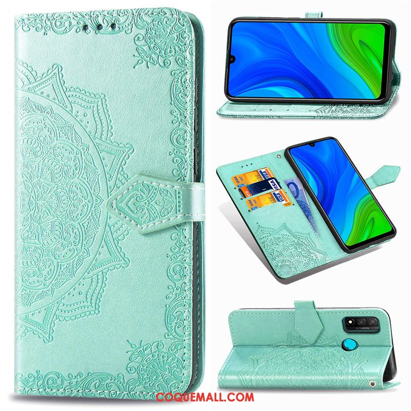 Étui Huawei P Smart 2020 Similicuir Gaufrage Couleur Unie, Coque Huawei P Smart 2020 Téléphone Portable Protection