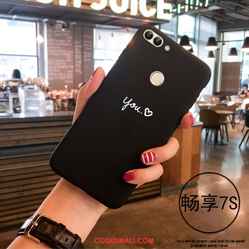 Étui Huawei P Smart Blanc Fluide Doux Simple, Coque Huawei P Smart Personnalité Amoureux