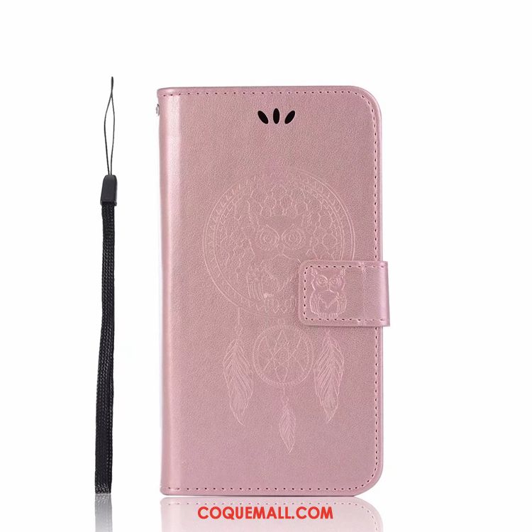 Étui Huawei P Smart+ Bordure Étui En Cuir Violet, Coque Huawei P Smart+ Protection Clamshell