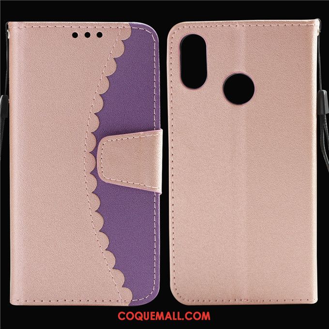 Étui Huawei P Smart+ Clamshell Tout Compris Protection, Coque Huawei P Smart+ Étui En Cuir Violet