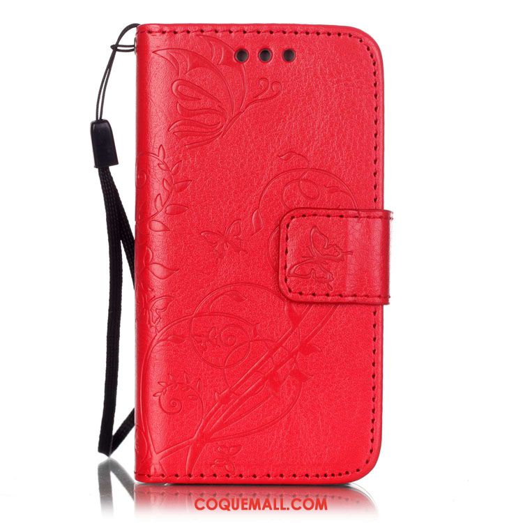 Étui Huawei P Smart+ Cuir Papillon En Relief, Coque Huawei P Smart+ Téléphone Portable Support Braun