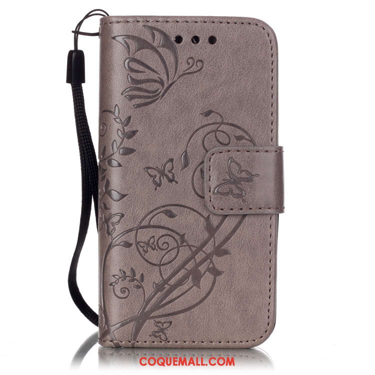 Étui Huawei P Smart+ Cuir Papillon En Relief, Coque Huawei P Smart+ Téléphone Portable Support Braun