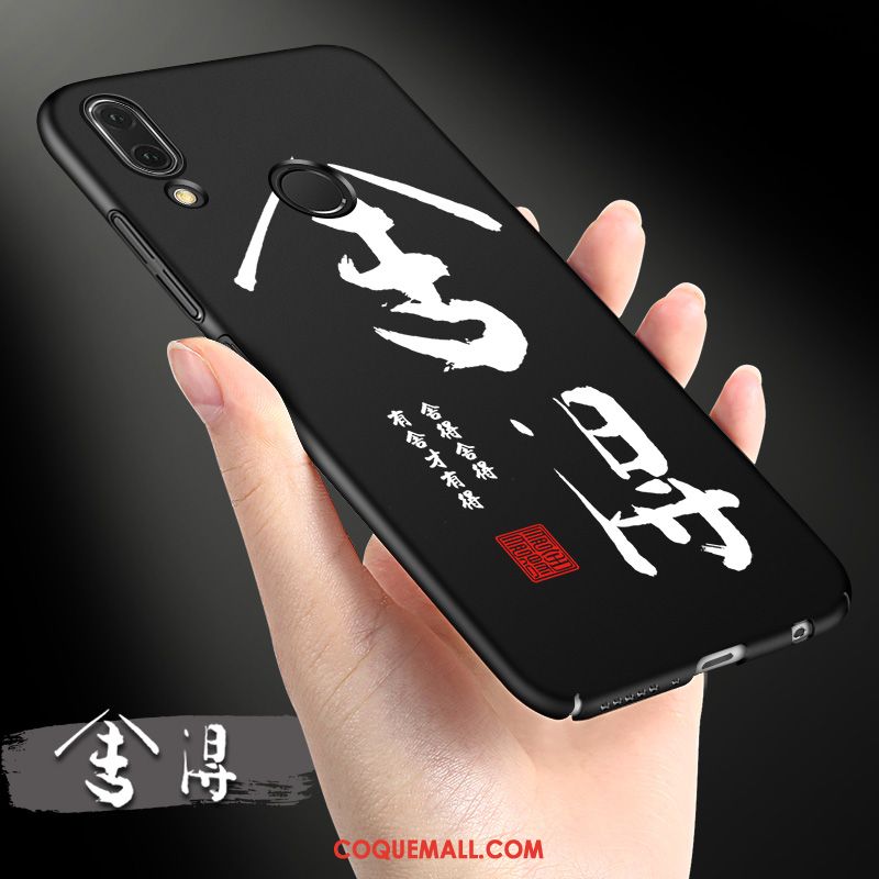 Étui Huawei P Smart+ Délavé En Daim Téléphone Portable Incassable, Coque Huawei P Smart+ Protection Noir