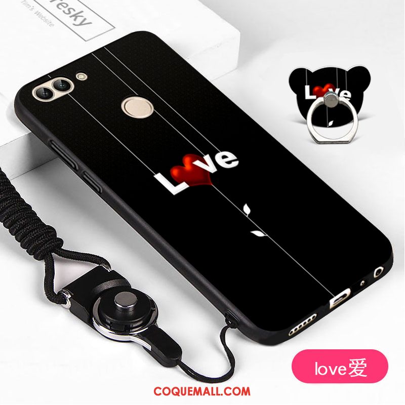 Étui Huawei P Smart Fluide Doux Dessin Animé Téléphone Portable, Coque Huawei P Smart Blanc Tout Compris