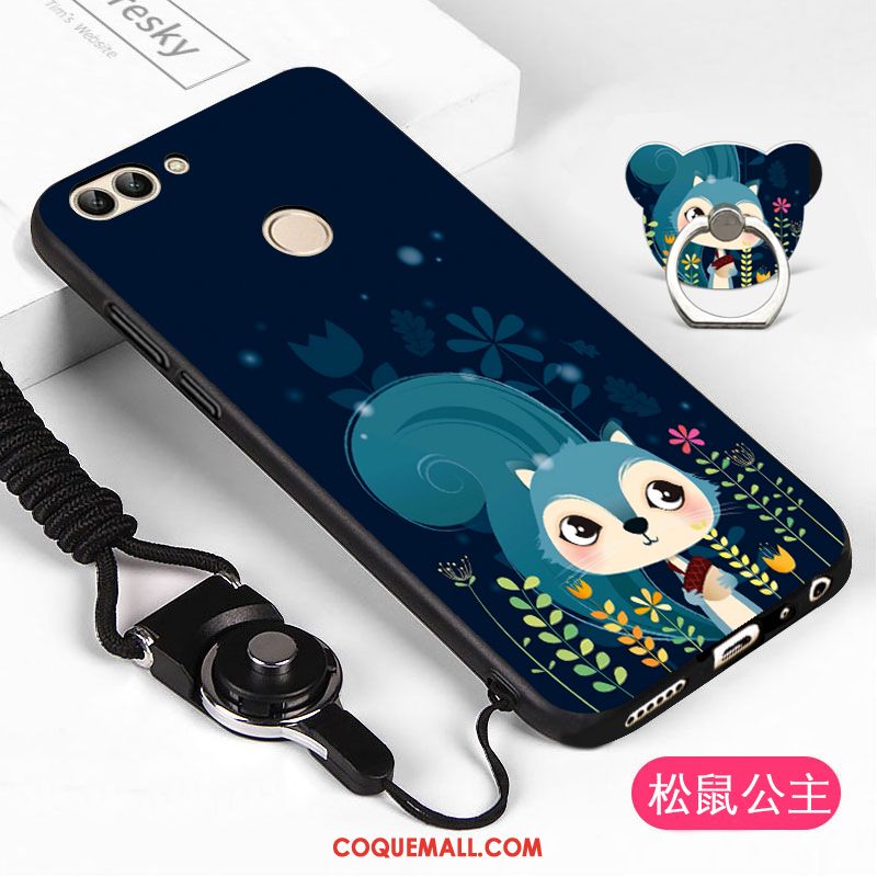 Étui Huawei P Smart Fluide Doux Dessin Animé Téléphone Portable, Coque Huawei P Smart Blanc Tout Compris