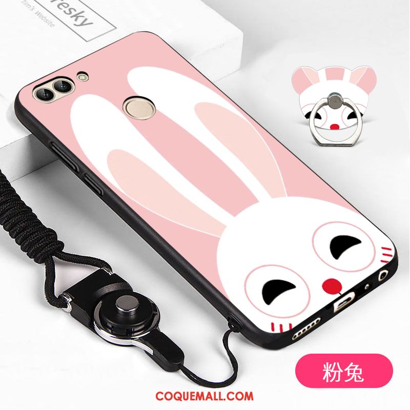 Étui Huawei P Smart Fluide Doux Dessin Animé Téléphone Portable, Coque Huawei P Smart Blanc Tout Compris