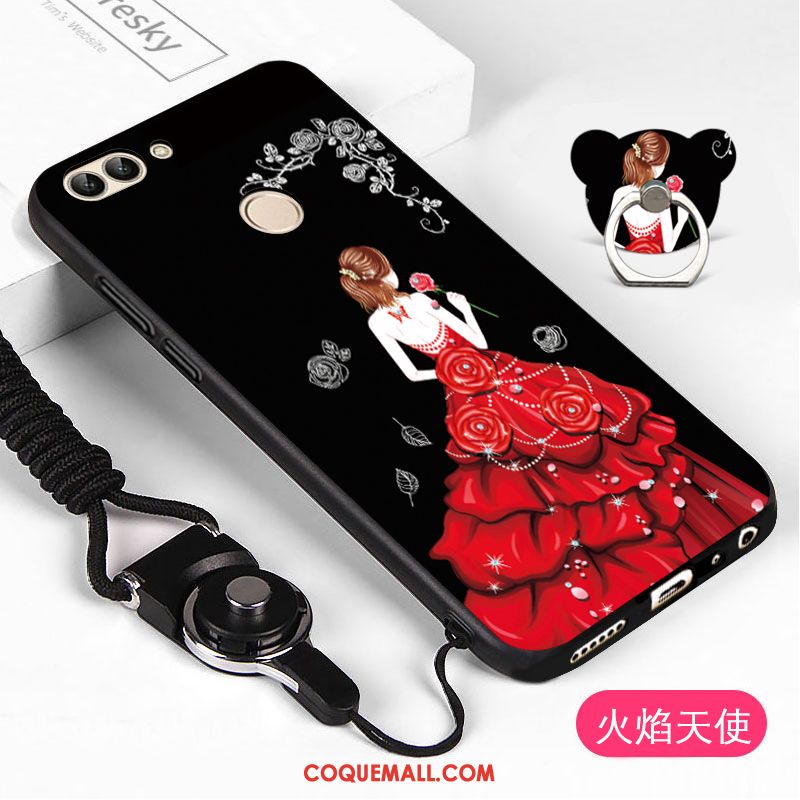 Étui Huawei P Smart Fluide Doux Dessin Animé Téléphone Portable, Coque Huawei P Smart Blanc Tout Compris