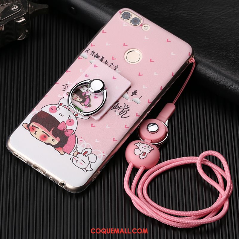 Étui Huawei P Smart Fluide Doux Dessin Animé Violet, Coque Huawei P Smart Tout Compris Incassable