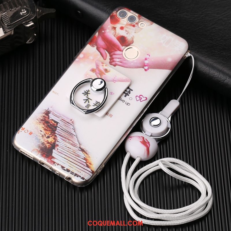 Étui Huawei P Smart Fluide Doux Dessin Animé Violet, Coque Huawei P Smart Tout Compris Incassable