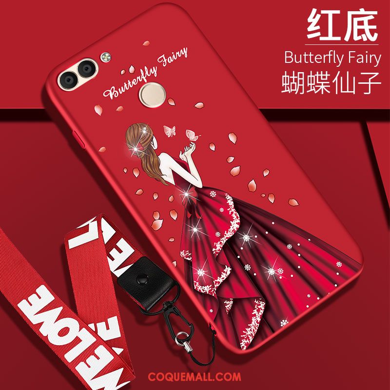 Étui Huawei P Smart Fluide Doux Incassable Rouge, Coque Huawei P Smart Tendance Silicone