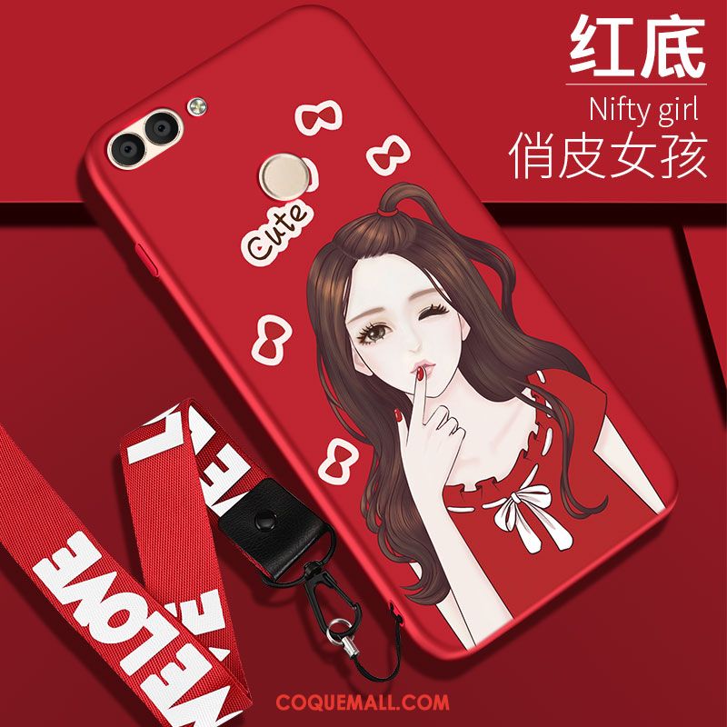 Étui Huawei P Smart Fluide Doux Incassable Rouge, Coque Huawei P Smart Tendance Silicone
