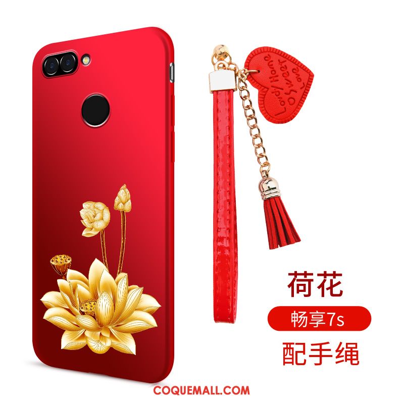 Étui Huawei P Smart Fluide Doux Silicone Rouge, Coque Huawei P Smart Téléphone Portable Incassable