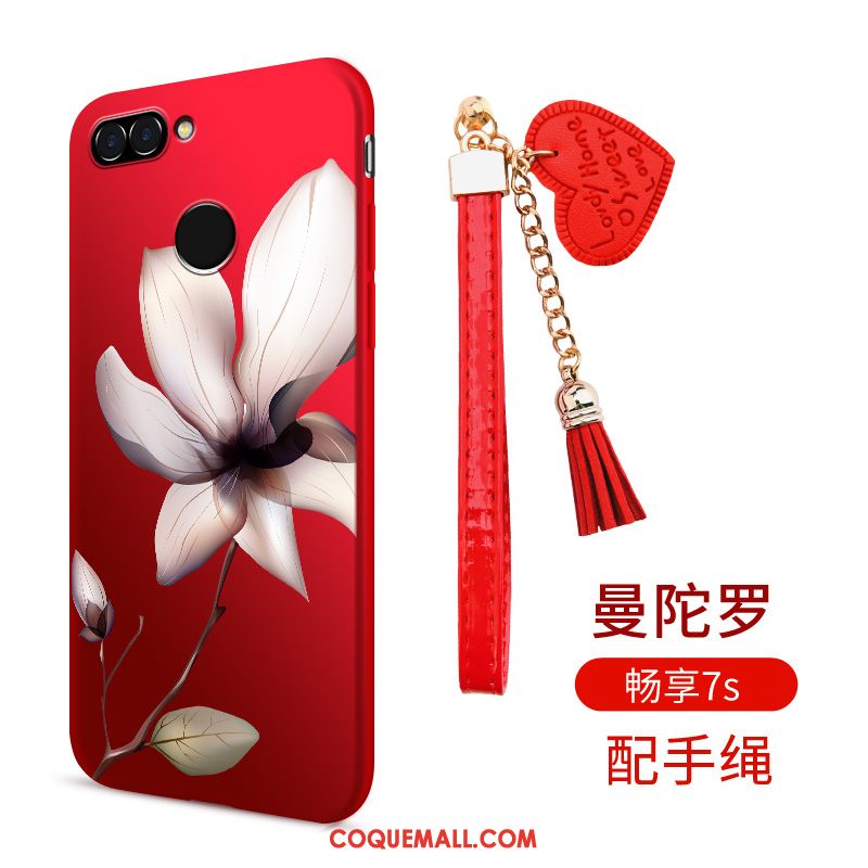 Étui Huawei P Smart Fluide Doux Silicone Rouge, Coque Huawei P Smart Téléphone Portable Incassable