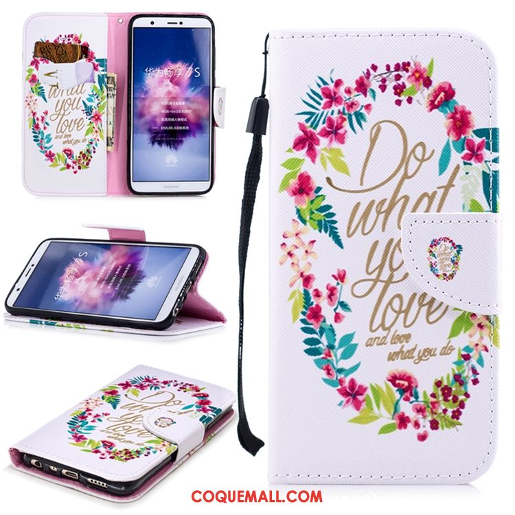 Étui Huawei P Smart+ Incassable Blanc Étui En Cuir, Coque Huawei P Smart+ Téléphone Portable