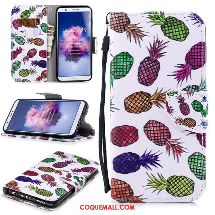 Étui Huawei P Smart+ Incassable Blanc Étui En Cuir, Coque Huawei P Smart+ Téléphone Portable