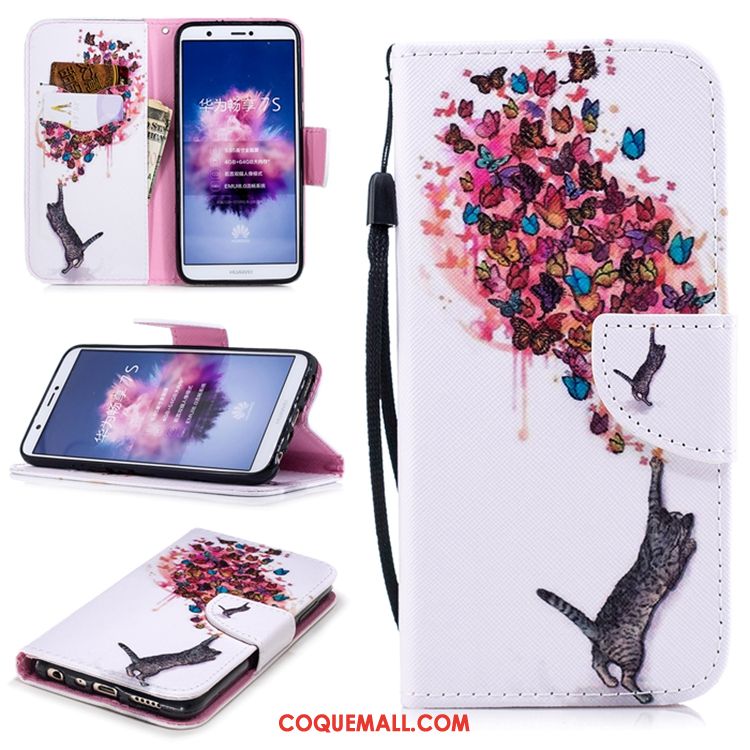 Étui Huawei P Smart+ Incassable Blanc Étui En Cuir, Coque Huawei P Smart+ Téléphone Portable