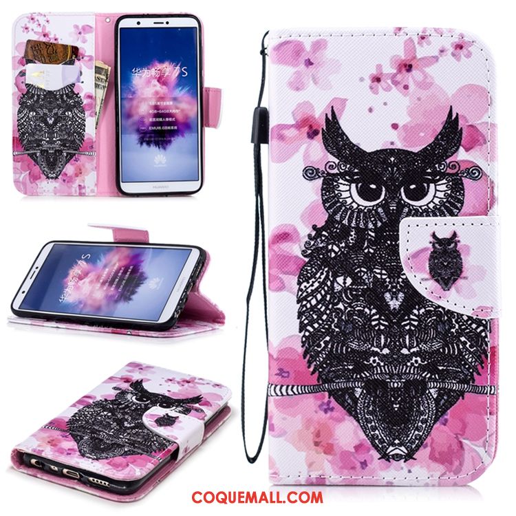 Étui Huawei P Smart+ Incassable Blanc Étui En Cuir, Coque Huawei P Smart+ Téléphone Portable