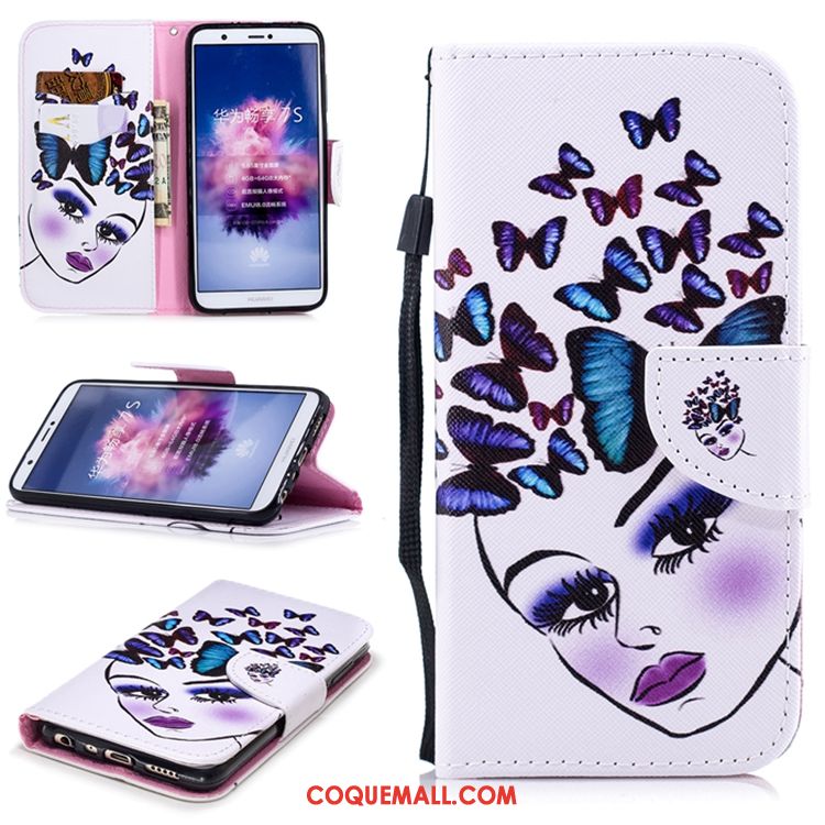 Étui Huawei P Smart+ Incassable Blanc Étui En Cuir, Coque Huawei P Smart+ Téléphone Portable