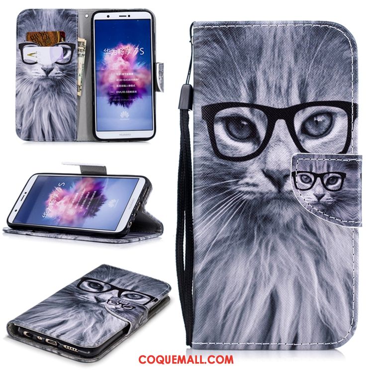 Étui Huawei P Smart+ Incassable Blanc Étui En Cuir, Coque Huawei P Smart+ Téléphone Portable