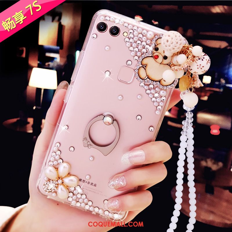 Étui Huawei P Smart Incassable Fluide Doux Transparent, Coque Huawei P Smart Strass Téléphone Portable