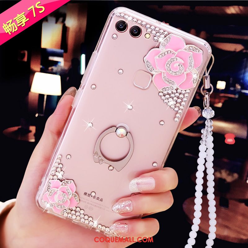 Étui Huawei P Smart Incassable Fluide Doux Transparent, Coque Huawei P Smart Strass Téléphone Portable