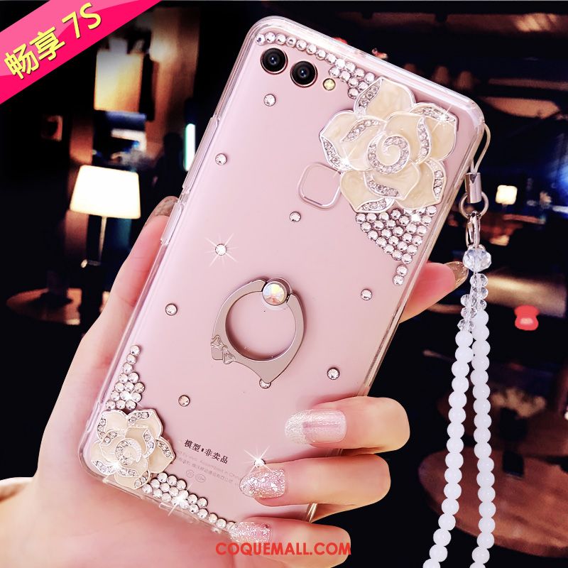 Étui Huawei P Smart Incassable Fluide Doux Transparent, Coque Huawei P Smart Strass Téléphone Portable