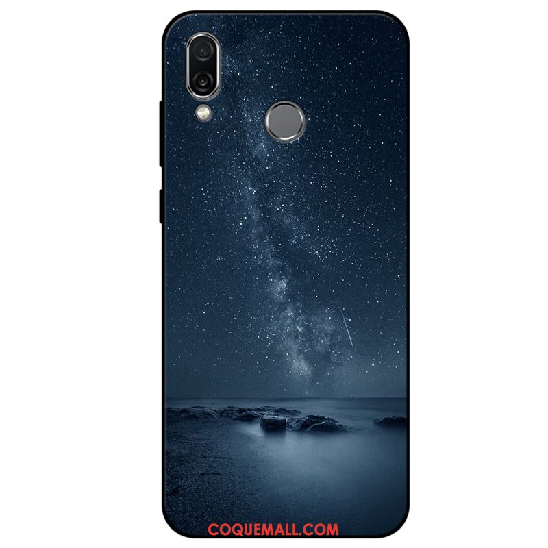 Étui Huawei P Smart+ Incassable Téléphone Portable Bleu Marin, Coque Huawei P Smart+ Fluide Doux Personnalité